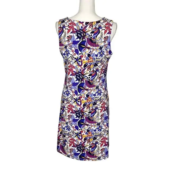 Jude Connally Beth Multicolor Hummingbird Print Shift Dress Medium - Picture 3 of 5
